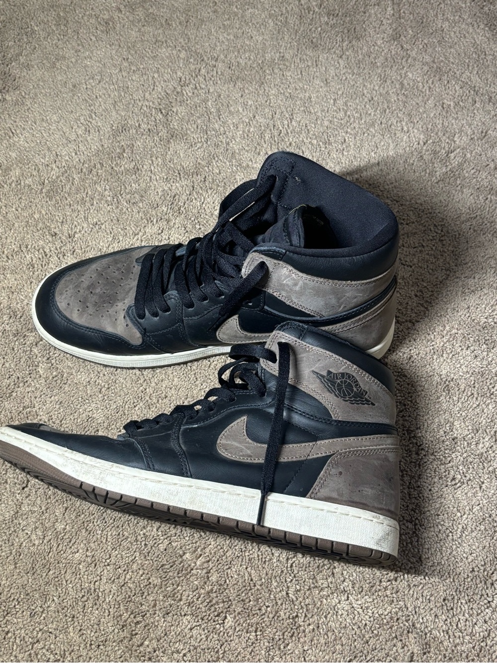 Jordan High-Top Sneakers in Black and Taupe